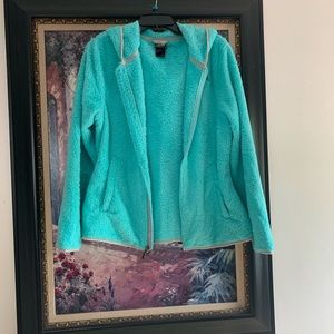 SOLD!-The North Face jacket large blue cozy hoodie